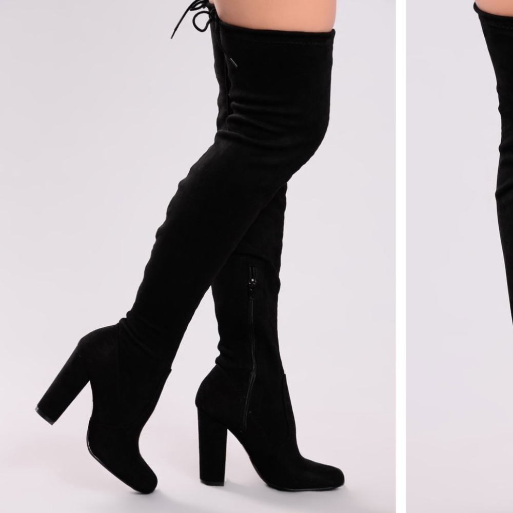 Black Thigh High Boots